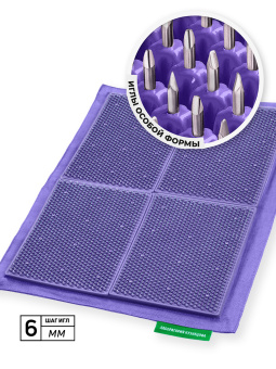 Массажер медицинский Аппликатор Кузнецова металло-магнитный на мягкой подложке 30х44 см, черничный